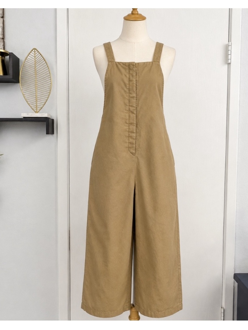 IENA Japan Wool Wide Leg Jumpsuit in Khaki Size 38